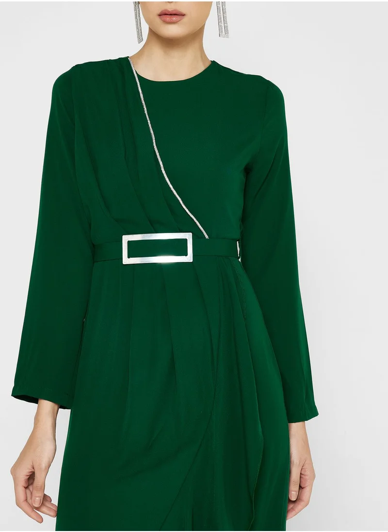خزانة Surplice Neck Shift Dress
