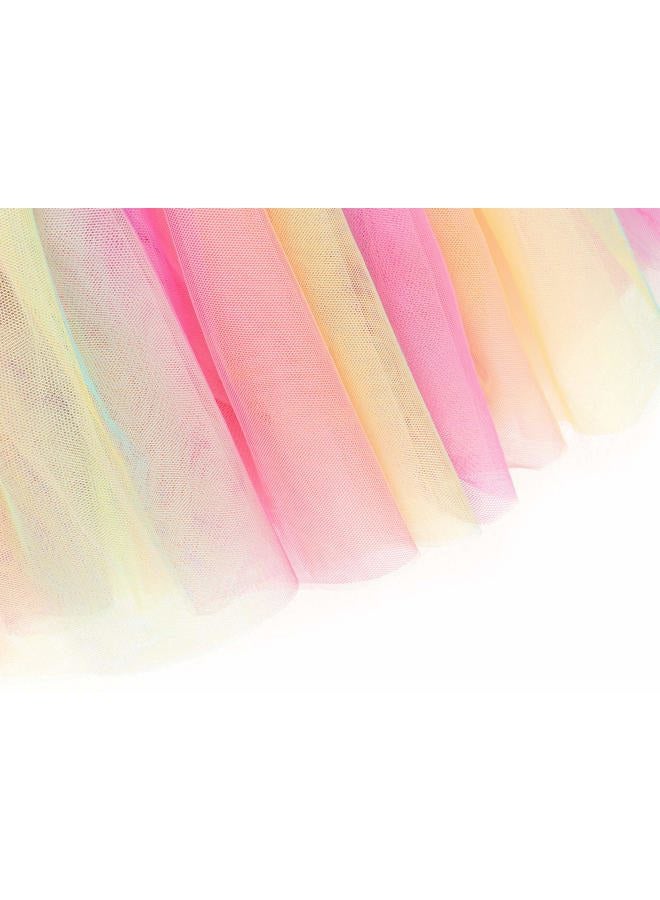 EQSJIU Ballet Dance Leotards With Glitter Tutu Skirted 3t 4t Pink Rainbow Tulle Skirt Dresses Unicorn Halloween Costume - Image 5