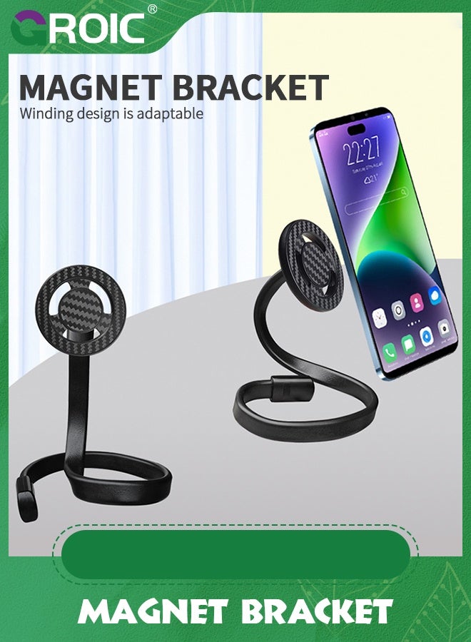 GROIC Magnetic Flexible Cell Phone Holder Stand for Treadmill, Spin Bike, Stroller, Shopping Cart, Bed, Car, Kitchen, Desk, Compatible with iPhone, Android  - Image 1