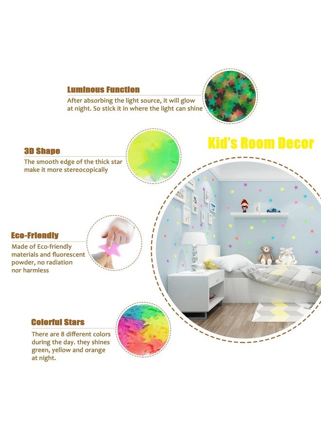 GLOCARNIVAL Glow in The Dark Stars and Moon Stickers for Ceiling - 200pcs 3D Luminous Adhesive Stars Create Realistic Starry Sky - Room Decor for Kids Bedroom, Wall Stickers - Image 3