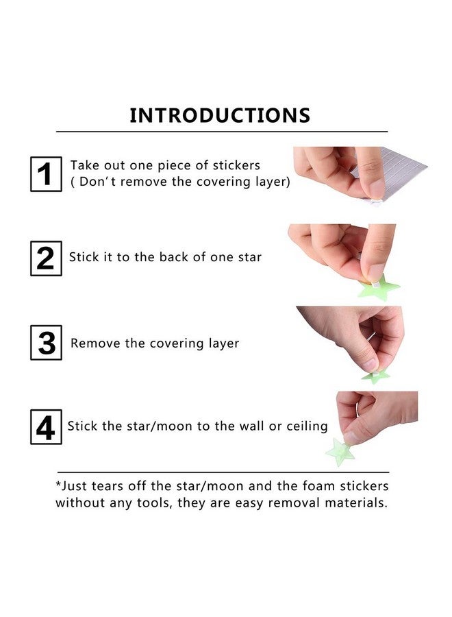 GLOCARNIVAL Glow in The Dark Stars and Moon Stickers for Ceiling - 200pcs 3D Luminous Adhesive Stars Create Realistic Starry Sky - Room Decor for Kids Bedroom, Wall Stickers - Image 5