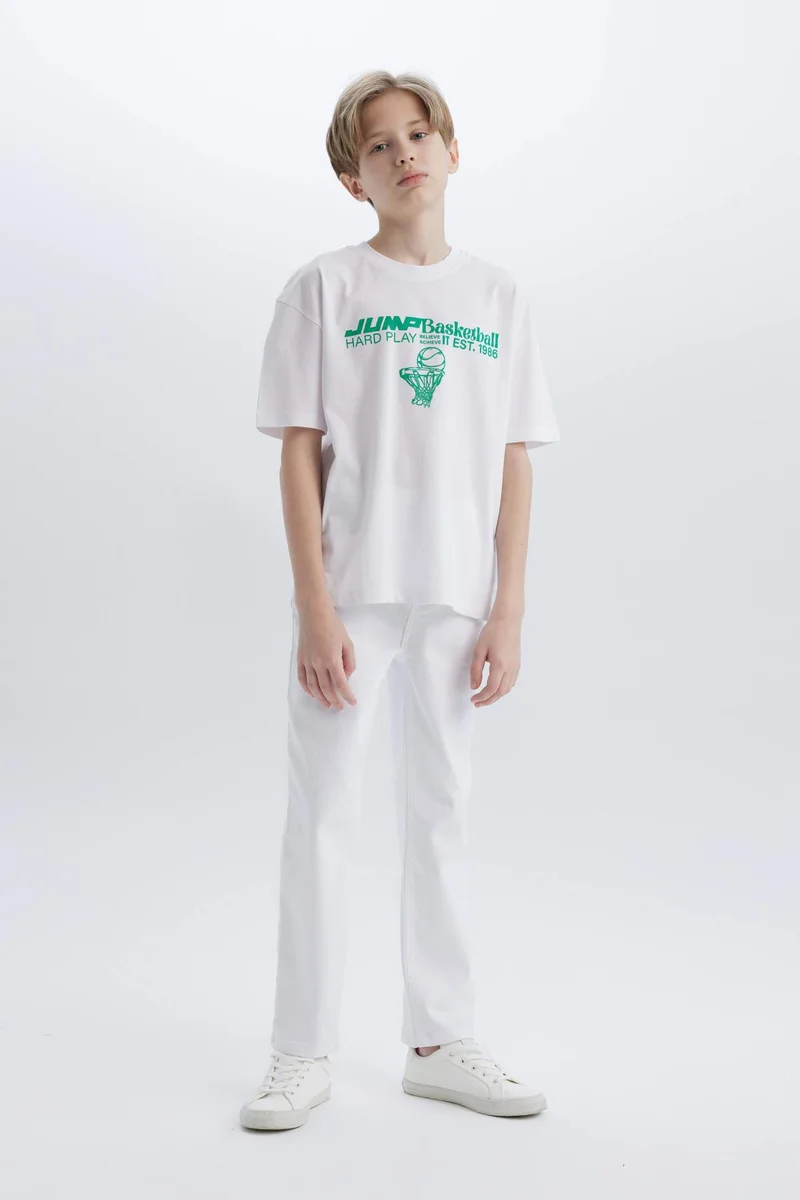 DeFacto Boy Oversize Crew Neck Printed T-Shirt