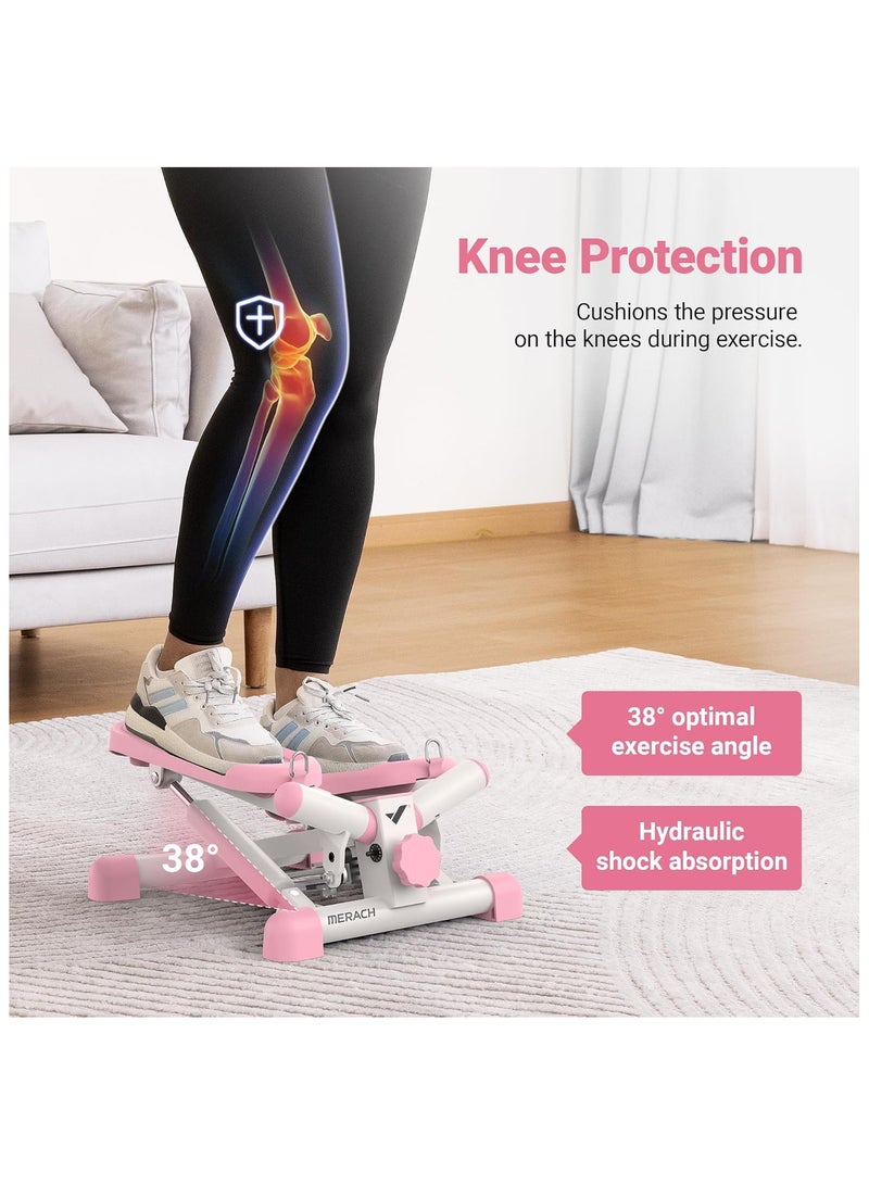 ميراتش جهاز ستيبر صغير للتمرين، درج دوار سعة 330 باوند، معدات تمارين مع احزمة مقاومة لتمارين الجسم بالكامل في المنزل - Image 5