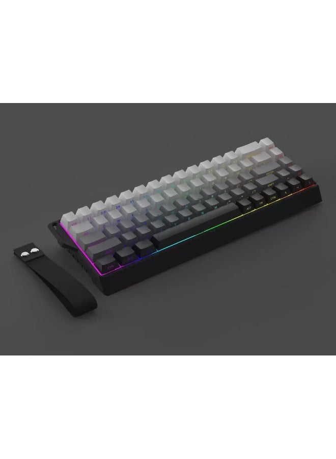 K68 Luminous Gaming Keyboard Three-mode Side-engraved Mechanical Keyboard 68-key Mini Office Computer Keyboard