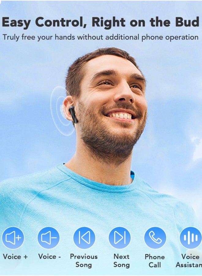SUBOZZ - Bluetooth Earphones with Active Noise Cancelling | True Wireless Erebuds Bluetooth 5.4 | In-Ear Headphones with Immersive Sound | Lightweight TWS Earphones for Sports | Compatible with iPhone & Android Phones (Black） - Image 1
