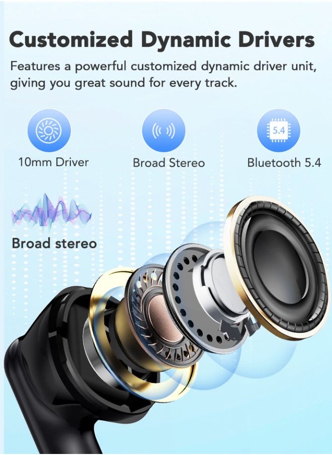 SUBOZZ - Bluetooth Earphones with Active Noise Cancelling | True Wireless Erebuds Bluetooth 5.4 | In-Ear Headphones with Immersive Sound | Lightweight TWS Earphones for Sports | Compatible with iPhone & Android Phones (Black） - Image 1