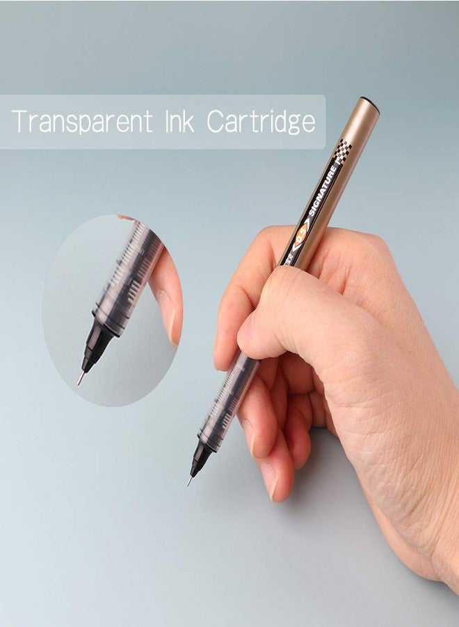 BaoKe Roller Ball Pens, Liquid Gel Needlepoint Pens 0.5mm, Writing Signature for Office, Pack of 12Pcs BK111 (black) - Image 2