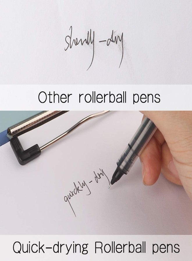 BaoKe Roller Ball Pens, Liquid Gel Needlepoint Pens 0.5mm, Writing Signature for Office, Pack of 12Pcs BK111 (black) - Image 3