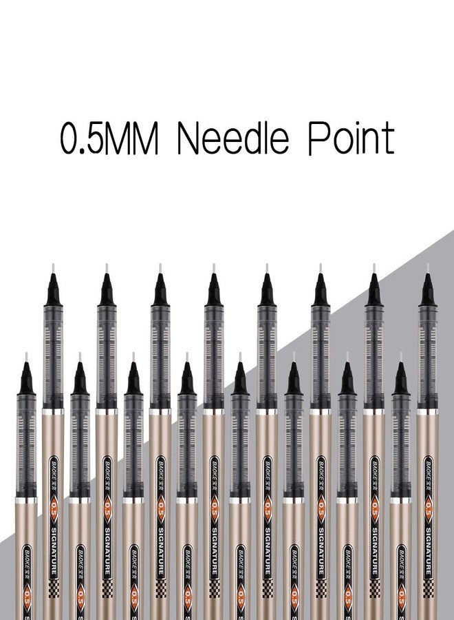 BaoKe Roller Ball Pens, Liquid Gel Needlepoint Pens 0.5mm, Writing Signature for Office, Pack of 12Pcs BK111 (black) - Image 4
