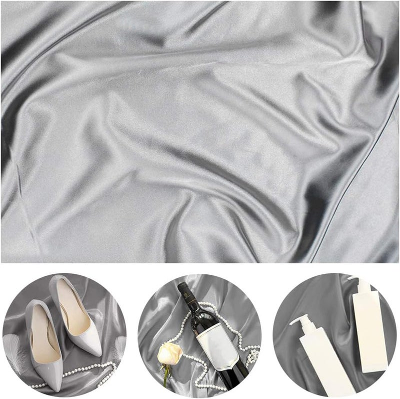 klarako Photography Backdrop 70x100cm Mercerized Cloth Background for Food Product Jewelry Tabletop Pictures Flat Lay Photo Props Gray - Image 2