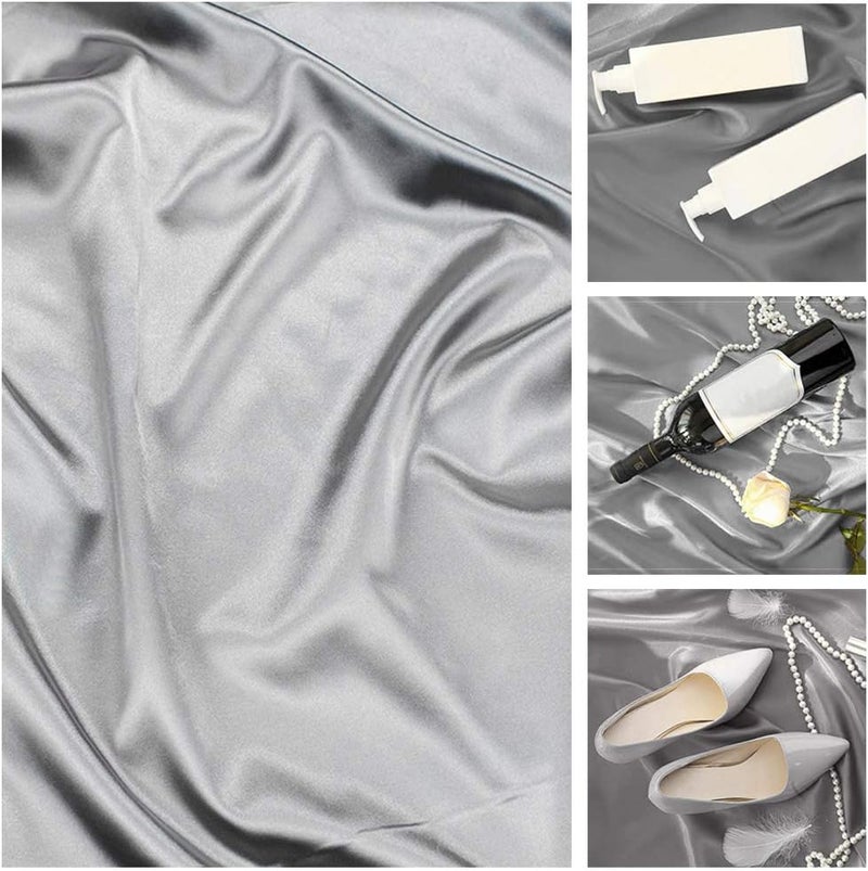 klarako Photography Backdrop 70x100cm Mercerized Cloth Background for Food Product Jewelry Tabletop Pictures Flat Lay Photo Props Gray - Image 5