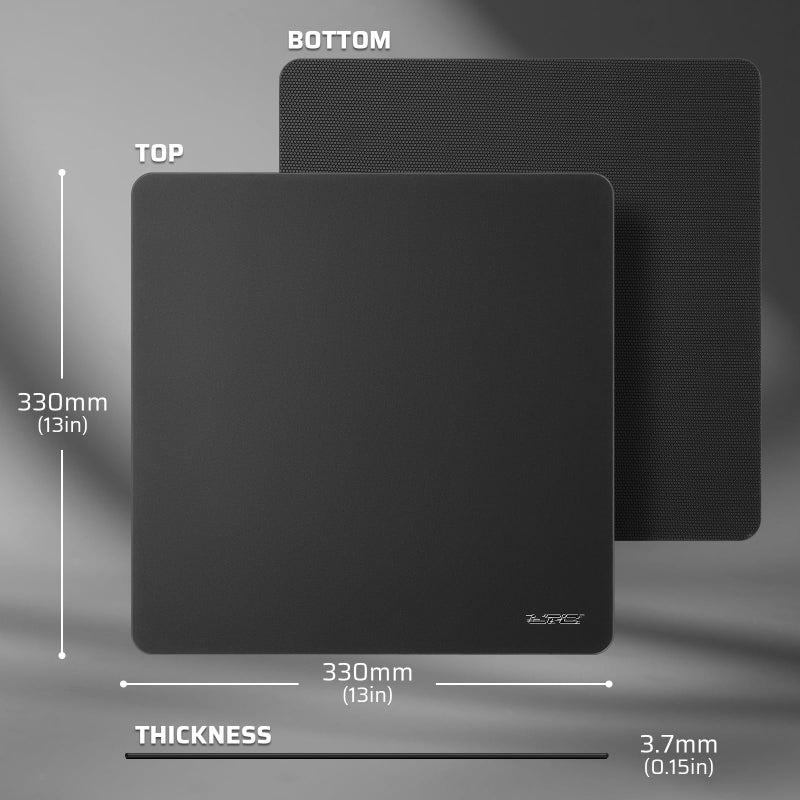 LTC Tempered Glass Gaming Mousepad, Ultra-Smooth Micro-Etched Surface Mouse Pad for Top Control and Speed, Anti-Slip Full Rubber Base, Professional Large Mouse Mat for FPS Gamers, 13X13in - Image 2