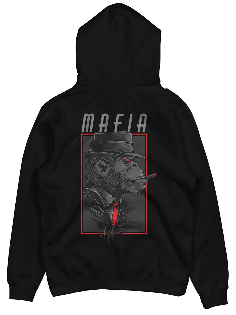 fanideaz Cotton Blend Hooded Regular Fit Mafia Printed Full Sleeve Hoodie For Men, Black_Medium - Image 1
