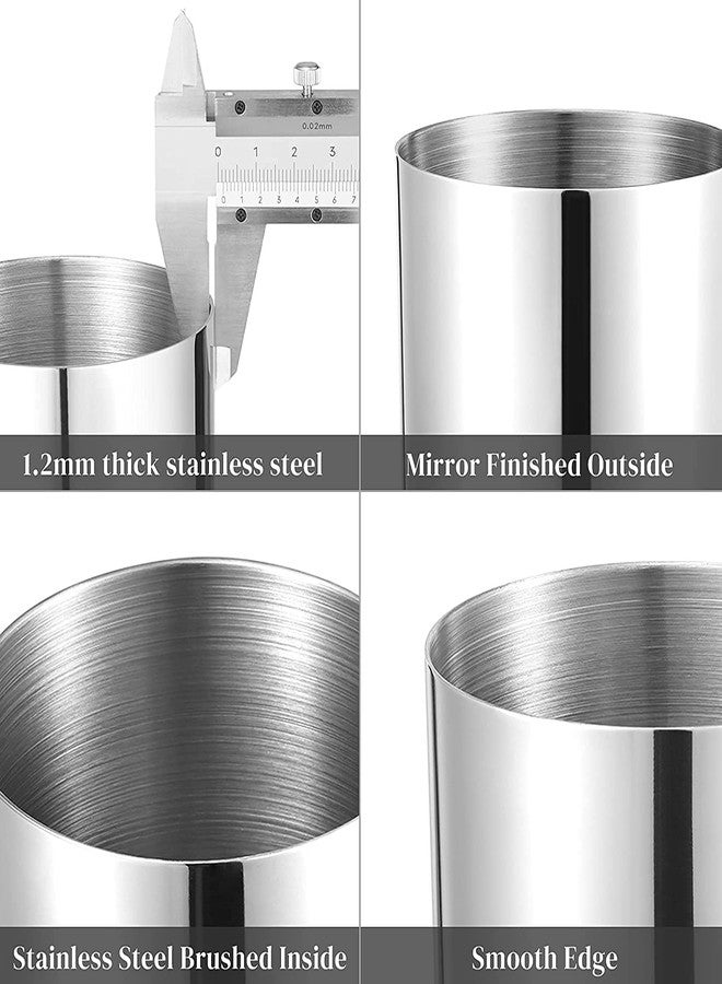 Tofun Silver Pen Holder for Desk, SUS304 Stainless Steel Heavy Duty Pen Holder Stand,Cylinder Pencil Holder,Desktop Stationery Organizer - Image 3