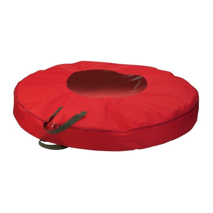 36INCH HOLIDAY WREATH STORAGE WITH HANDLES RED SFT02927 RED