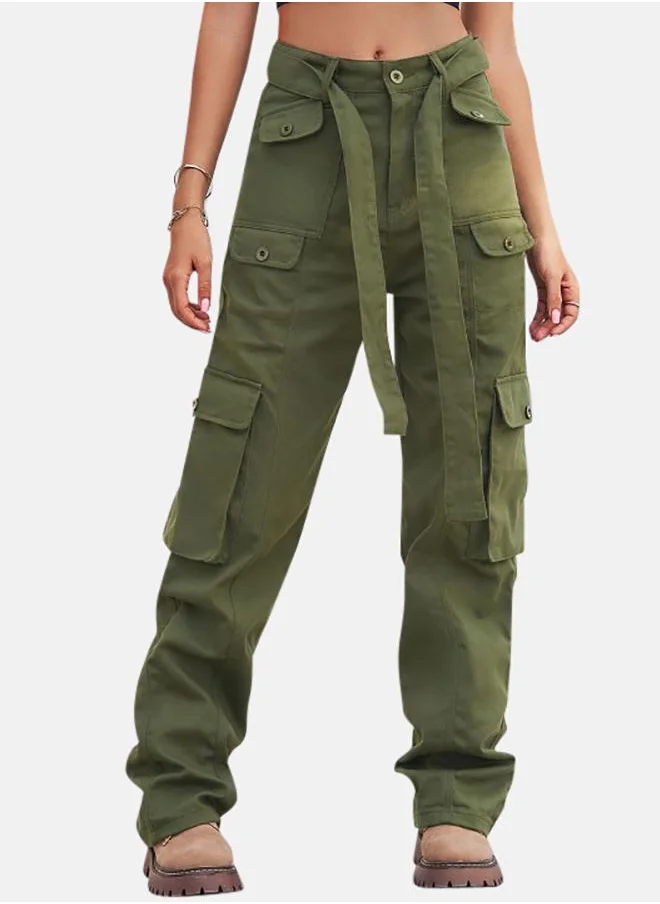 يونيكي Green Denim Cargo Pants