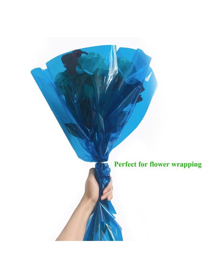 JOYIT Blue Cellophane Wrap Roll (100' Ft. Long X 17.5” Wide) - 2.5 Mil Thick Transparent Blue Gift Wrap, Perfect for Occasions - Image 3