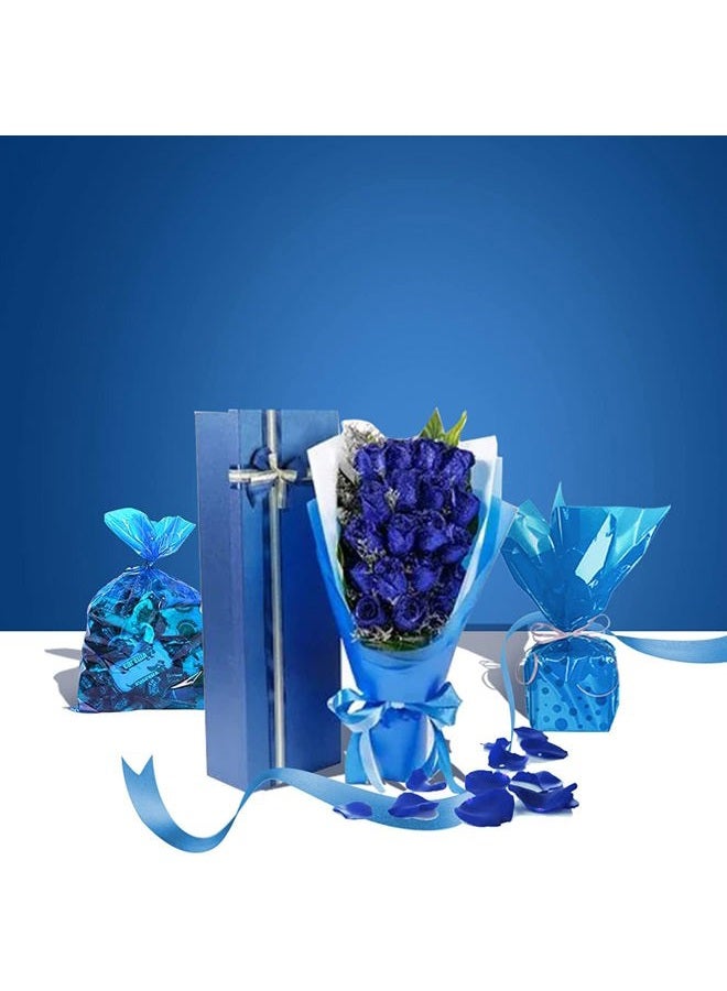 JOYIT Blue Cellophane Wrap Roll (100' Ft. Long X 17.5” Wide) - 2.5 Mil Thick Transparent Blue Gift Wrap, Perfect for Occasions - Image 4