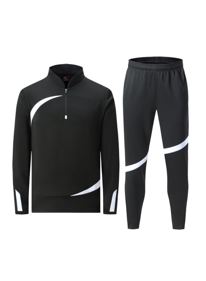 Half-zip Long-sleeved Football Training Suit, Light Board, Same Style Appearance Suit For Adults And Children, Customized Running Sportswear