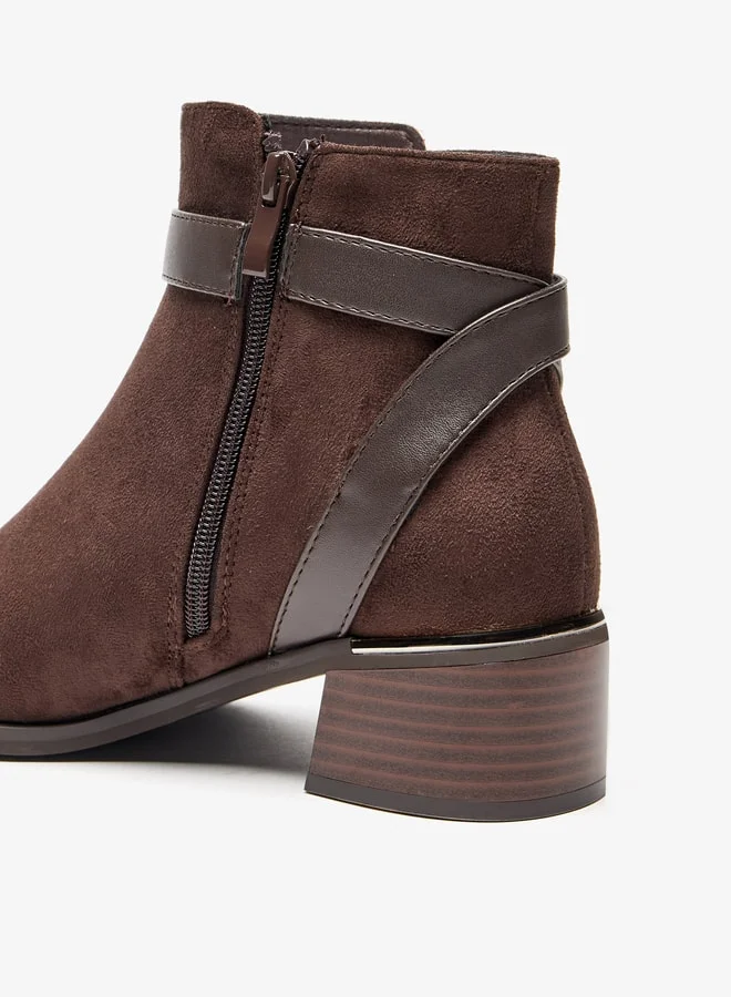 Celeste Women's Solid Slip On Ankle Boots with Zip Closure