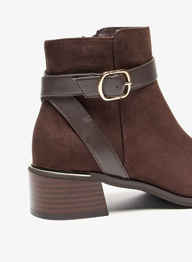 Celeste Women's Solid Slip On Ankle Boots with Zip Closure