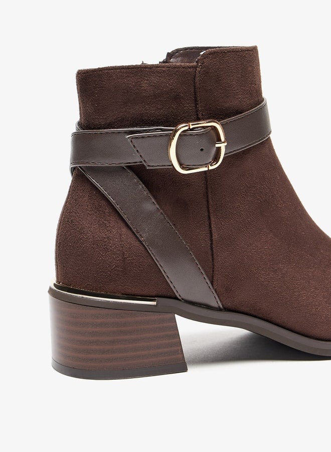 Celeste Women's Solid Slip On Ankle Boots with Zip Closure  - Image 5