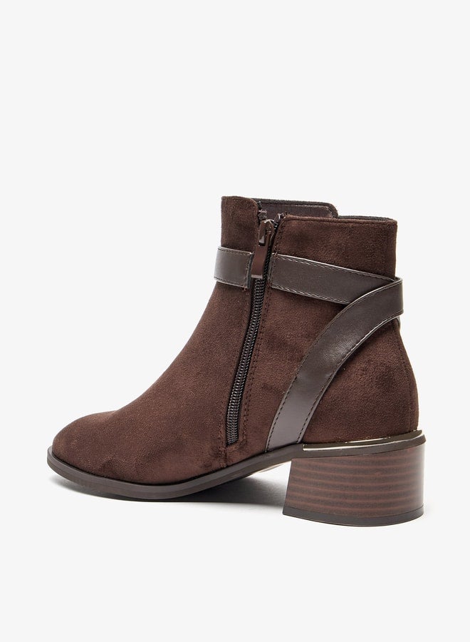 Celeste Women's Solid Slip On Ankle Boots with Zip Closure  - Image 3