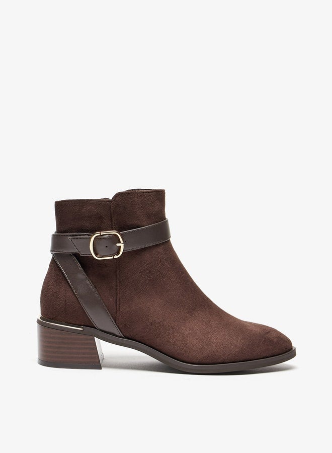 Celeste Women's Solid Slip On Ankle Boots with Zip Closure  - Image 2
