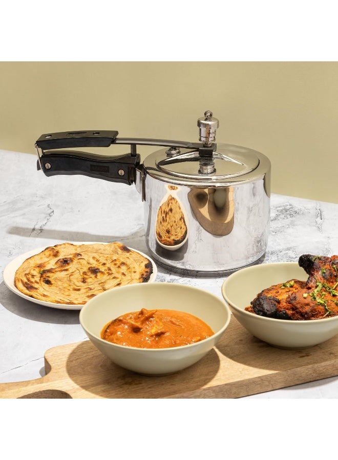 Vinod 18/8 Stainless Steel Sandwich Bottom Inner Lid Pressure Cooker - 3 L - Image 5