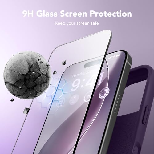 GONEZ Magnetic for iPhone 16 Pro Max Case, [Compatible with MagSafe] Anti-Scratch Microfiber Lining & Screen Protector, Silicone Camera Control, Shockproof Slim Phone Cover 6.9 inch, Deep Purple - Image 4