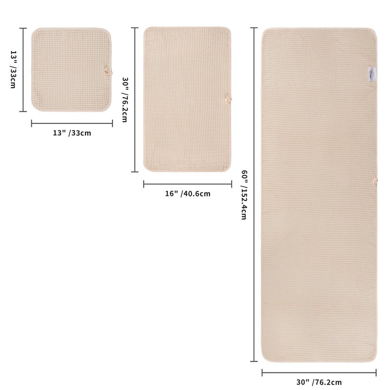 POLYTE 430 GSM Microfiber Quick Dry Lint Free Oversize Bath Towel Set, 6 Piece (Waffle Weave) - Image 2