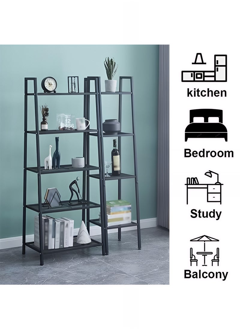 Taimi - 5-Layers Storage Rack Multi-Purpose for Office, Kitchen, Living Room and Bedroom 150x37x61CM - Black - Image 1