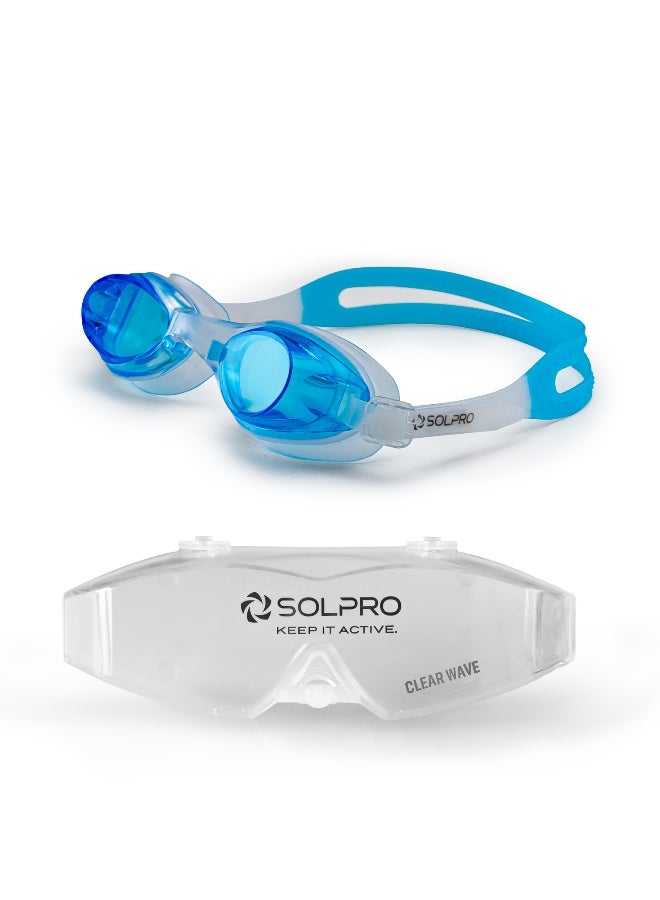SOLPRO Clear Wave Adult Swimming Goggles (Light Blue) - Image 1