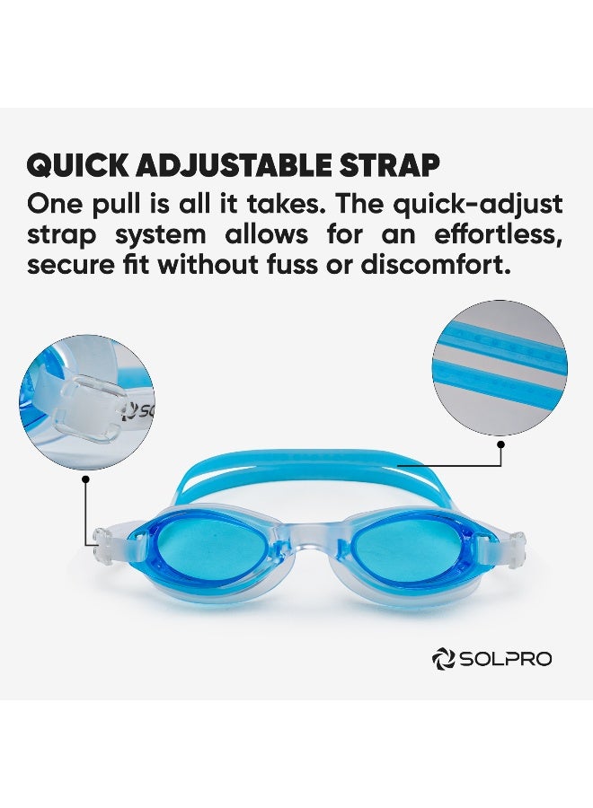 SOLPRO Clear Wave Adult Swimming Goggles (Light Blue) - Image 3