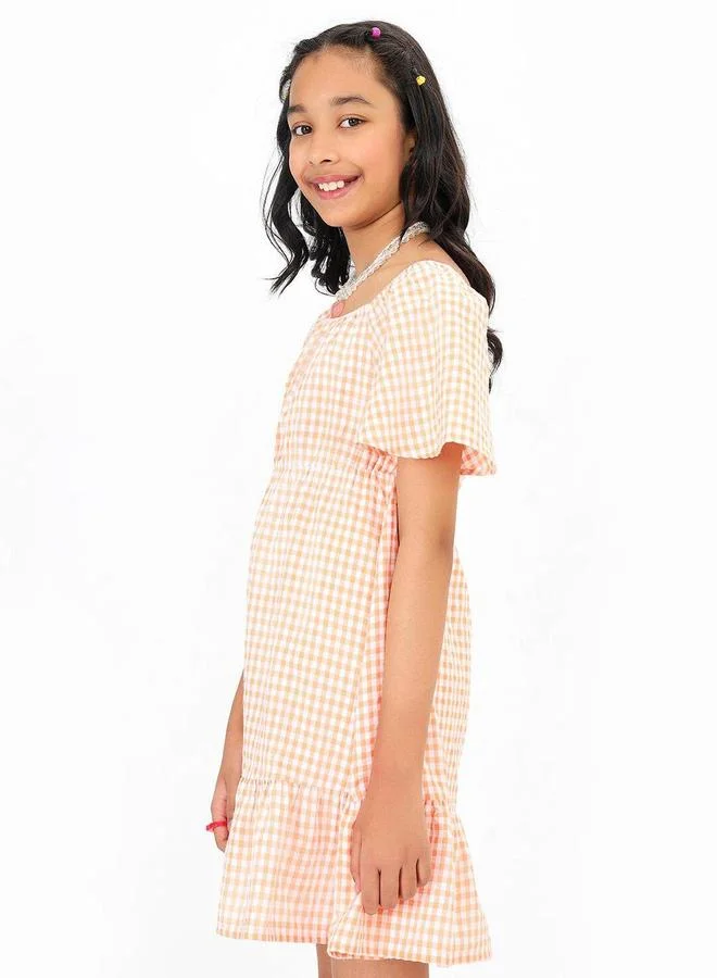 Bonkids Gingham Ruffle Dress