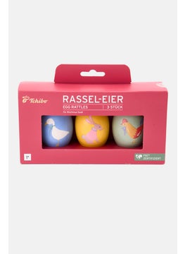 Tchibo 3 Pieces Egg Rattles, Blue  - Image 1