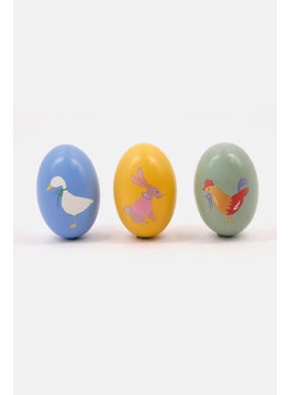 Tchibo 3 Pieces Egg Rattles, Blue  - Image 3