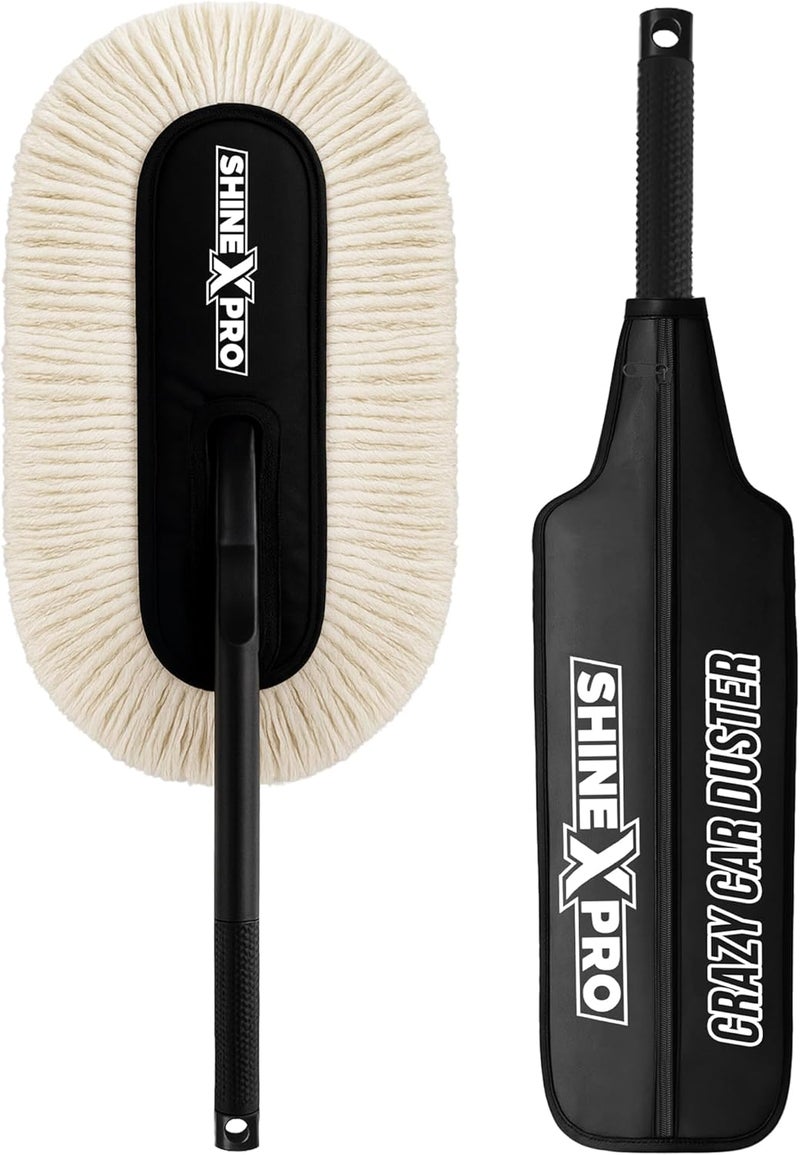 shinexpro Car Duster - Lint-Free & Scratch-Free Car Cleaning Brush with Long Handle - Car Dust Cleaner with Paraffin Wax Coating for 2x Better Cleaning Performance - Car Cleaning Brush - Image 1