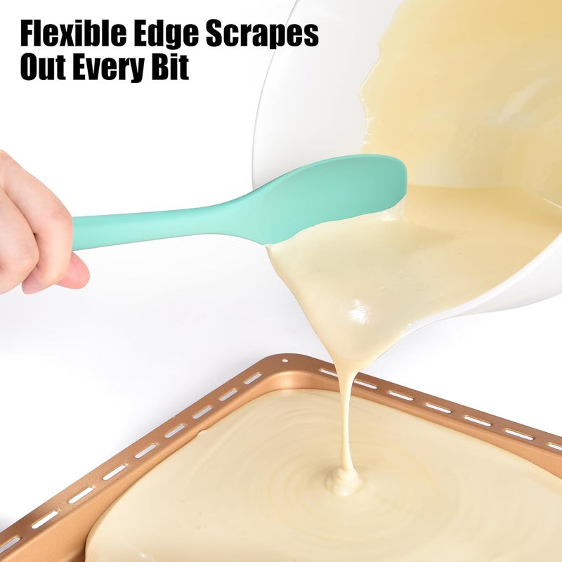 Doosu Low wear optimized build Silicone Spoon Spatula, 600ºF Heat-Resistant Food Grade Rubber Spoonula with Seamless Design, Non-Stick Flexible Scraper Kitchen Cooking Spoon Baking Tool for Mixing, Scraping (Aqua Sky) Pre-stock well-packed goods - Image 5