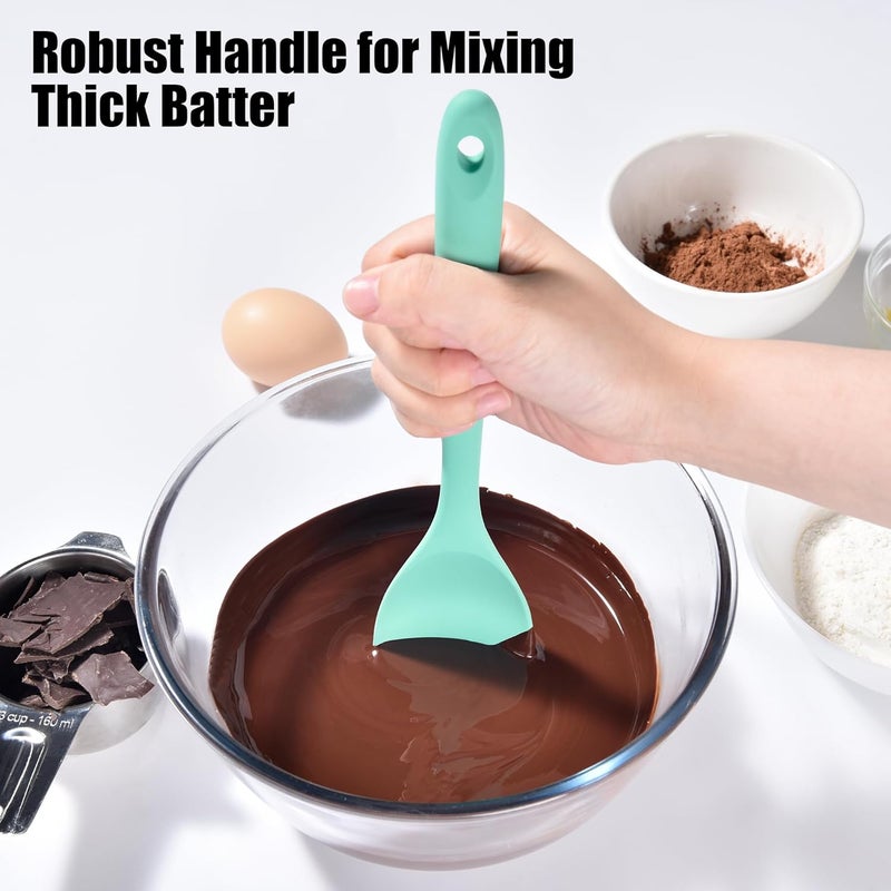 Doosu Low wear optimized build Silicone Spoon Spatula, 600ºF Heat-Resistant Food Grade Rubber Spoonula with Seamless Design, Non-Stick Flexible Scraper Kitchen Cooking Spoon Baking Tool for Mixing, Scraping (Aqua Sky) Pre-stock well-packed goods - Image 4