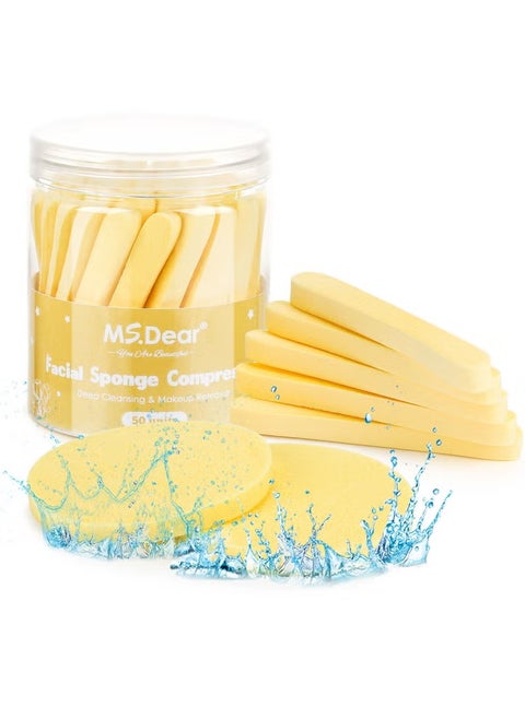 50-Piece Cellulose Cleaning Sponge Set Facial cleaning Sponge Compression Make Up Removal