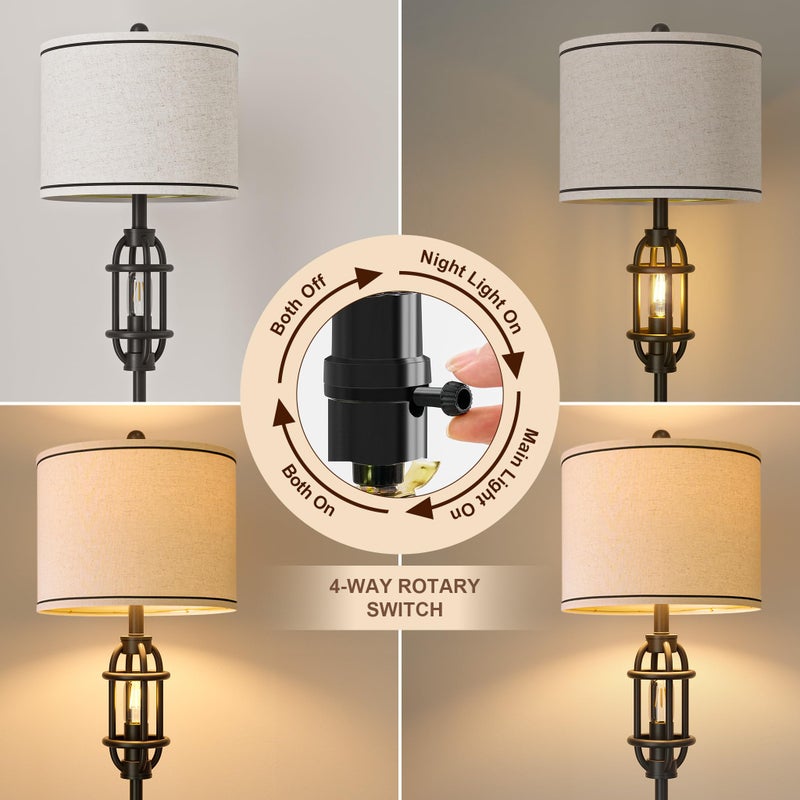 G-SAFAVA 62.5" Floor Lamp for Living Room Industrial Black Standing Tall Lamps for Bedroom Mid Century Modern Corner Floor Lamps for Office Nursery Reading Light Room Lamp, Bulbs Included - Image 2