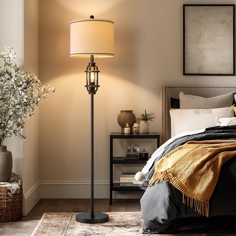 G-SAFAVA 62.5" Floor Lamp for Living Room Industrial Black Standing Tall Lamps for Bedroom Mid Century Modern Corner Floor Lamps for Office Nursery Reading Light Room Lamp, Bulbs Included - Image 3