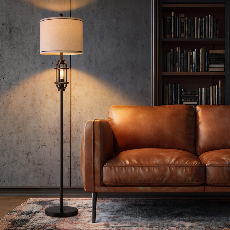 G-SAFAVA 62.5" Floor Lamp for Living Room Industrial Black Standing Tall Lamps for Bedroom Mid Century Modern Corner Floor Lamps for Office Nursery Reading Light Room Lamp, Bulbs Included - Image 5