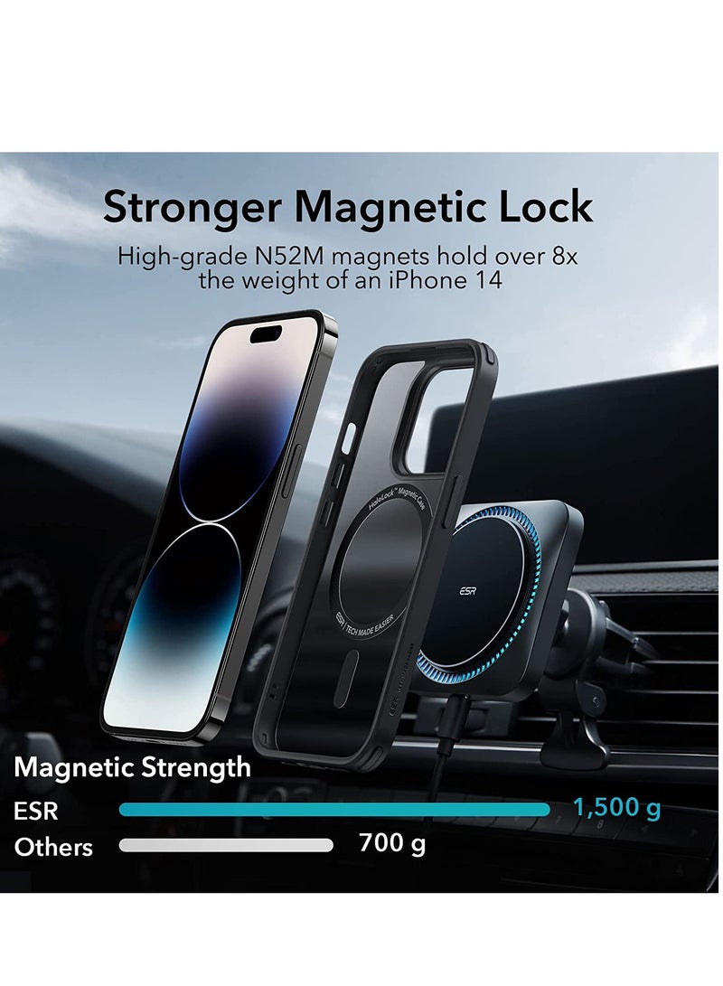 iPhone 14 Pro Max Case, MagSafe Phone Case Supports Magnetic Wireless Charging, Shockproof Military-Grade Protection, Scratch-Resistant Back, Classic Hybrid Cover for iPhone 14 Pro Max, Black  - Image 4