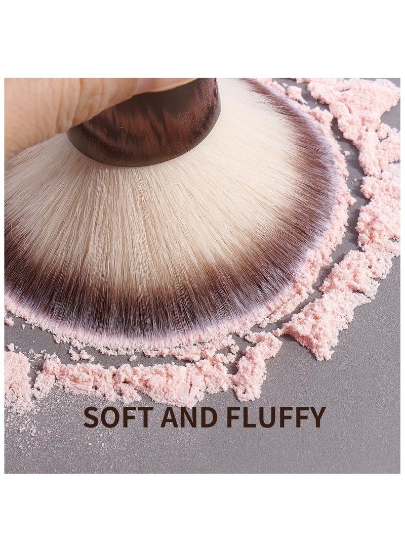 MAANGE 7pcs Makeup Brush Set Double Sided Kabuki Makeup Brushes Contour Brush for Foundation Liquid Powder Concealer Cream Cosmetics Bronzer Blending Blush Buffing Makeup Tools - Image 4