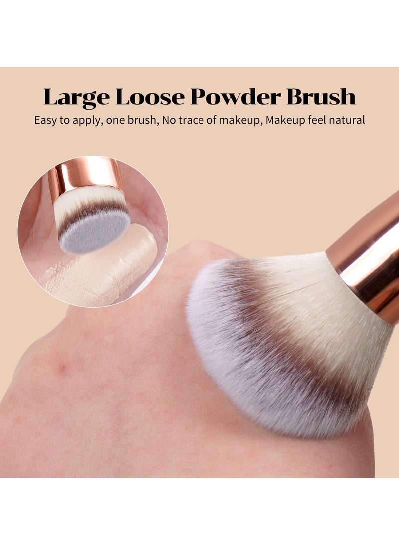 MAANGE 7pcs Makeup Brush Set Double Sided Kabuki Makeup Brushes Contour Brush for Foundation Liquid Powder Concealer Cream Cosmetics Bronzer Blending Blush Buffing Makeup Tools - Image 5