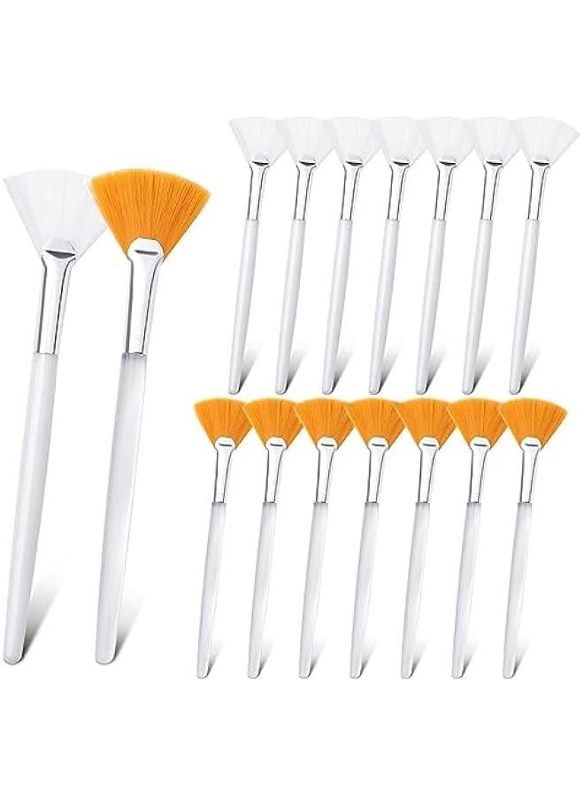 MOXO 16 Pcs Makeup Brush Fan Brushes for Facials Fan Mask Brushes Soft Facial Mask Applicator Brushes for Peel Glycolic Acid Mask - Image 1