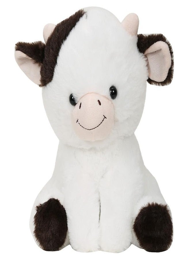 STRIDERS Cow Plush Soft Toy Sitting 10" | Cute Stuffed Animal for Kids | Huggable Cuddly Farm Animal for Girls & Boys | Soft White Plush for Playtime - Image 1