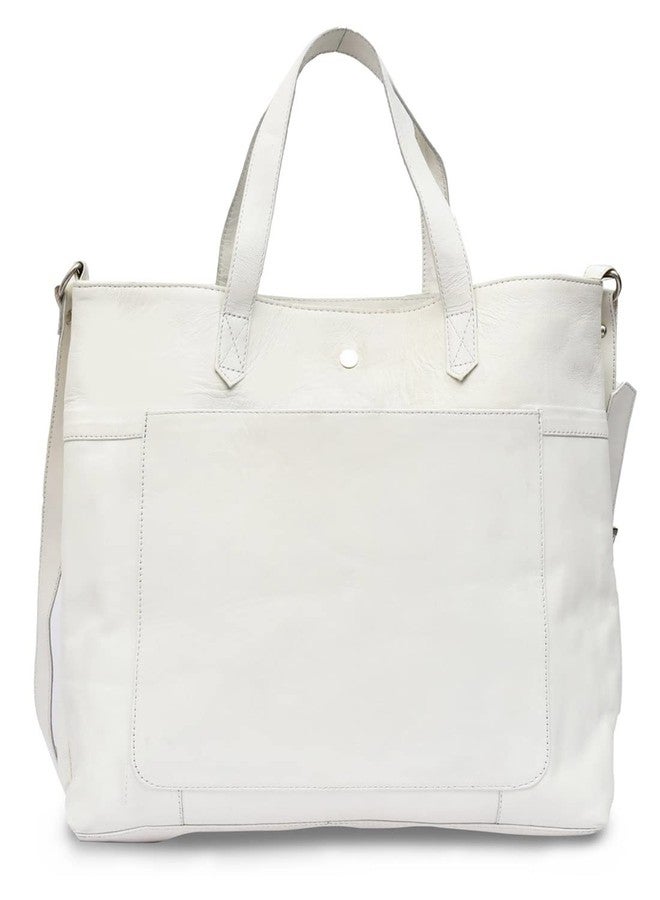 ASM TOTE BAG :WHITE SOFTY LEATHER SINGLE POCKET BAG - Image 1